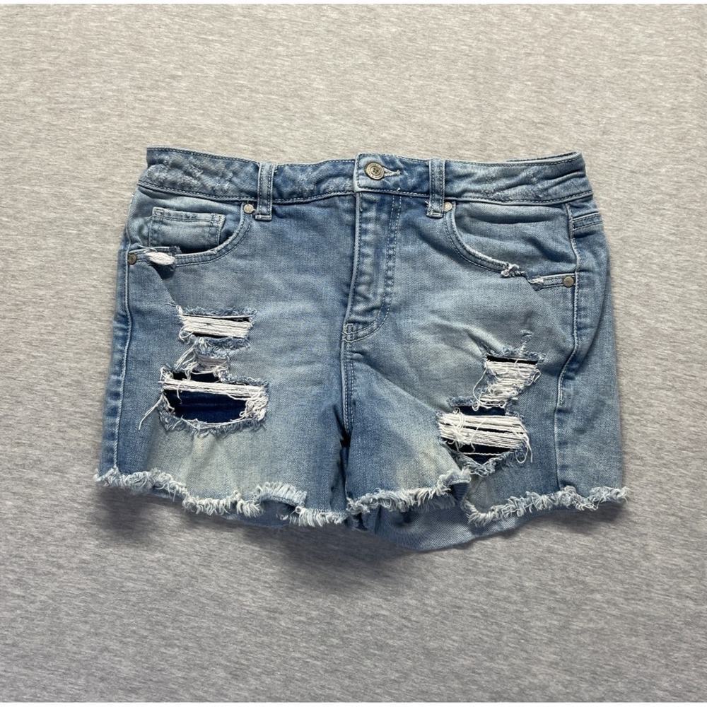Altar'd State Cut Off Shorts Womens 28 Blue Denim Stretch Distressed Frayed‎ Hem
